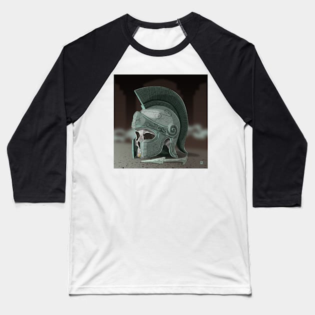 Ancient Greek Helmet Baseball T-Shirt by HendricksonDraw